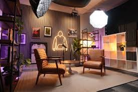 Creator recording in studio